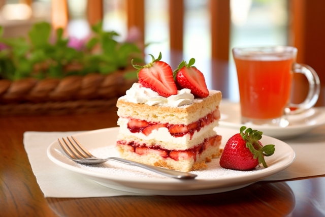 スイーツコンテスト優勝チームのイチゴのショートケーキ